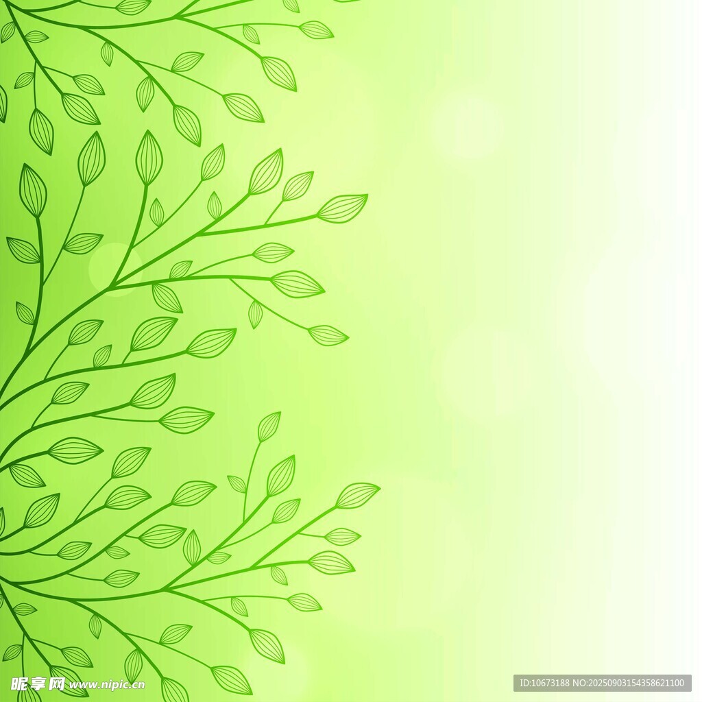 清新綠葉背景圖