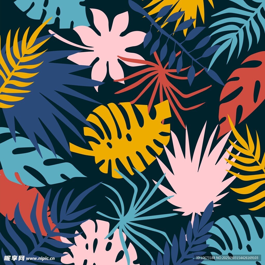 熱帶植物花卉圖案背景