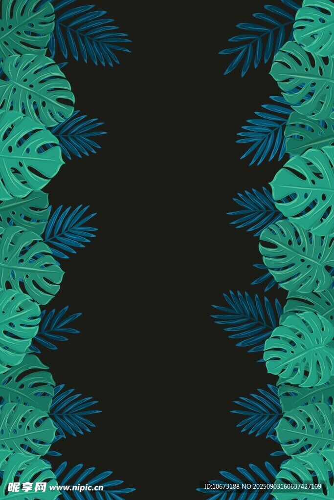 熱帶植物圖案背景