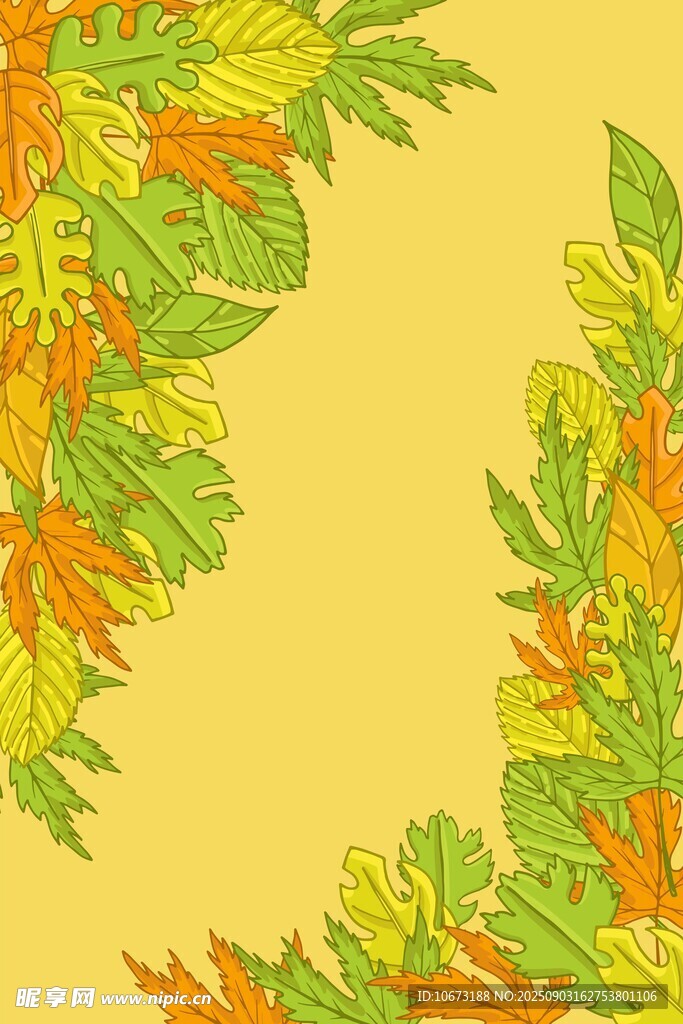 秋季樹葉裝飾圖案