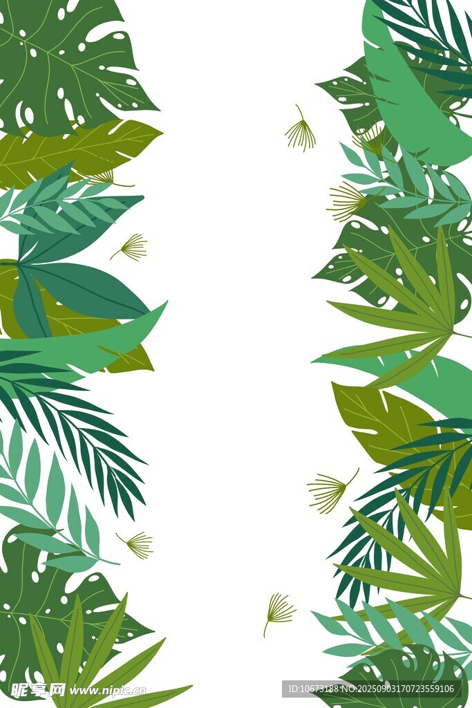 熱帶植物邊框背景圖