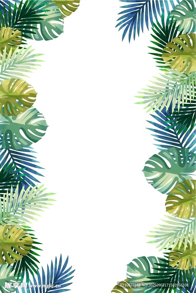 熱帶植物邊框圖案