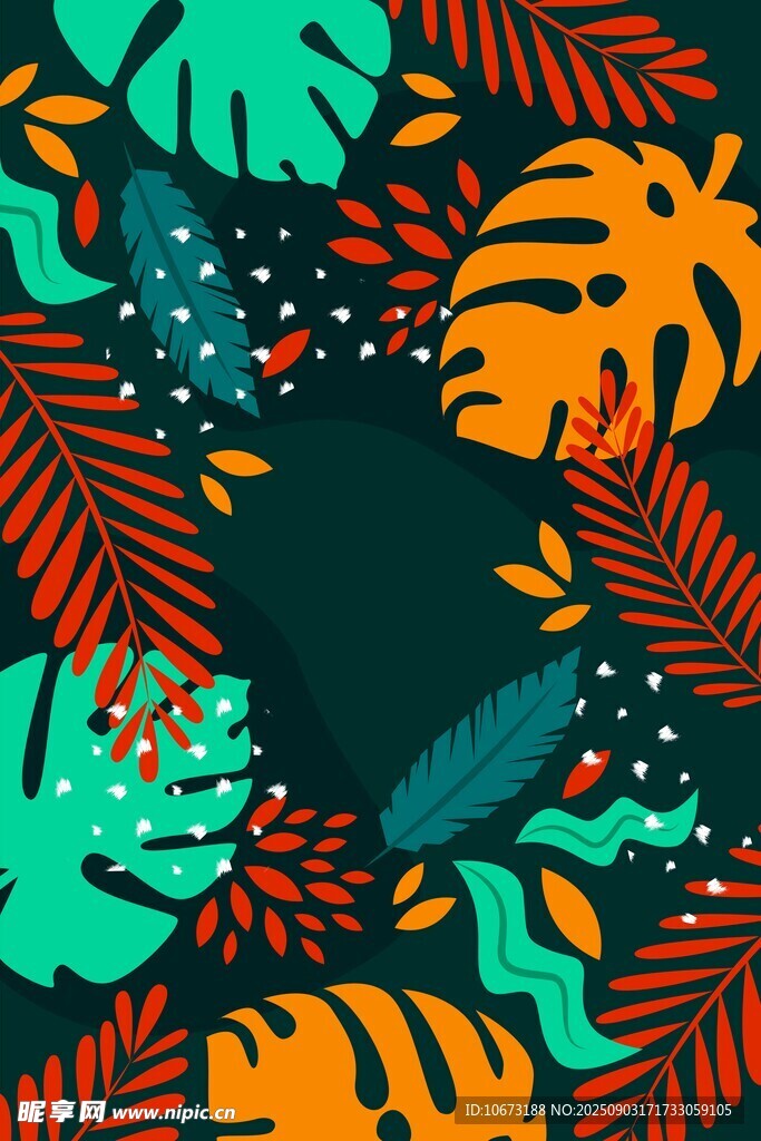 熱帶植物圖案背景