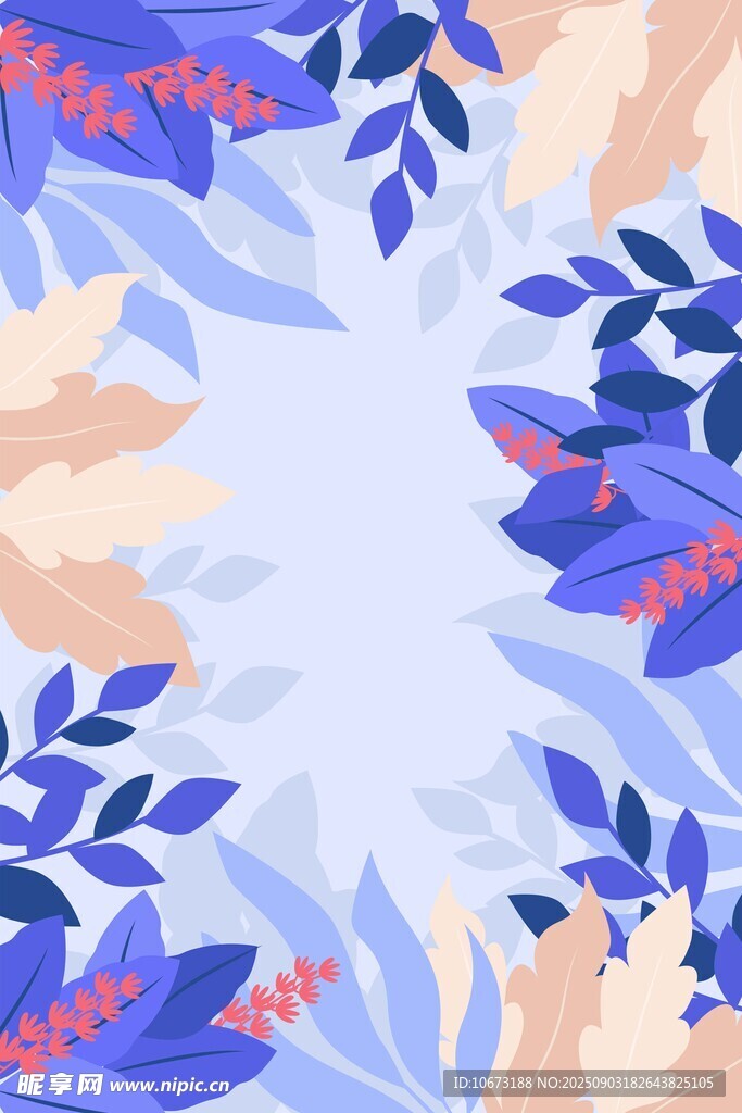 夢(mèng)幻藍(lán)紫花卉背景圖案