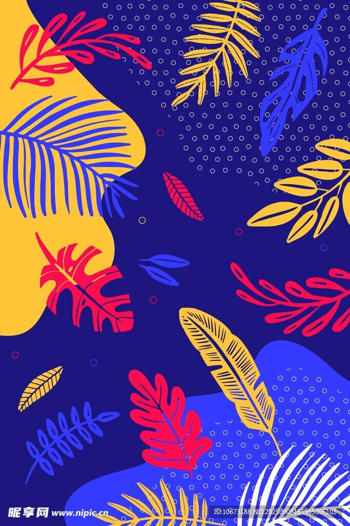 熱帶植物圖案背景