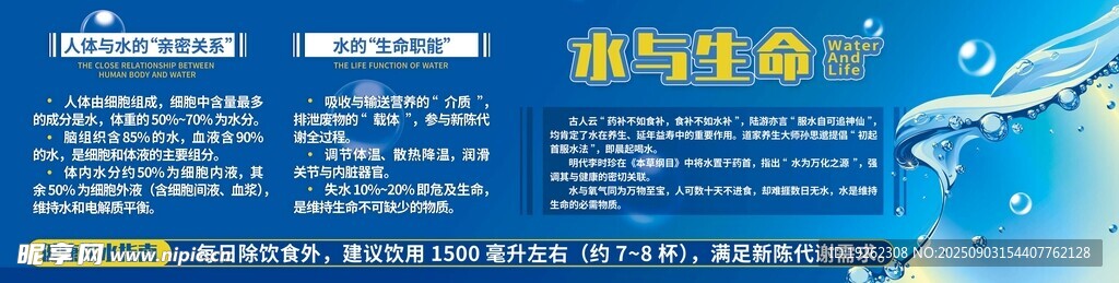 水與生命展板