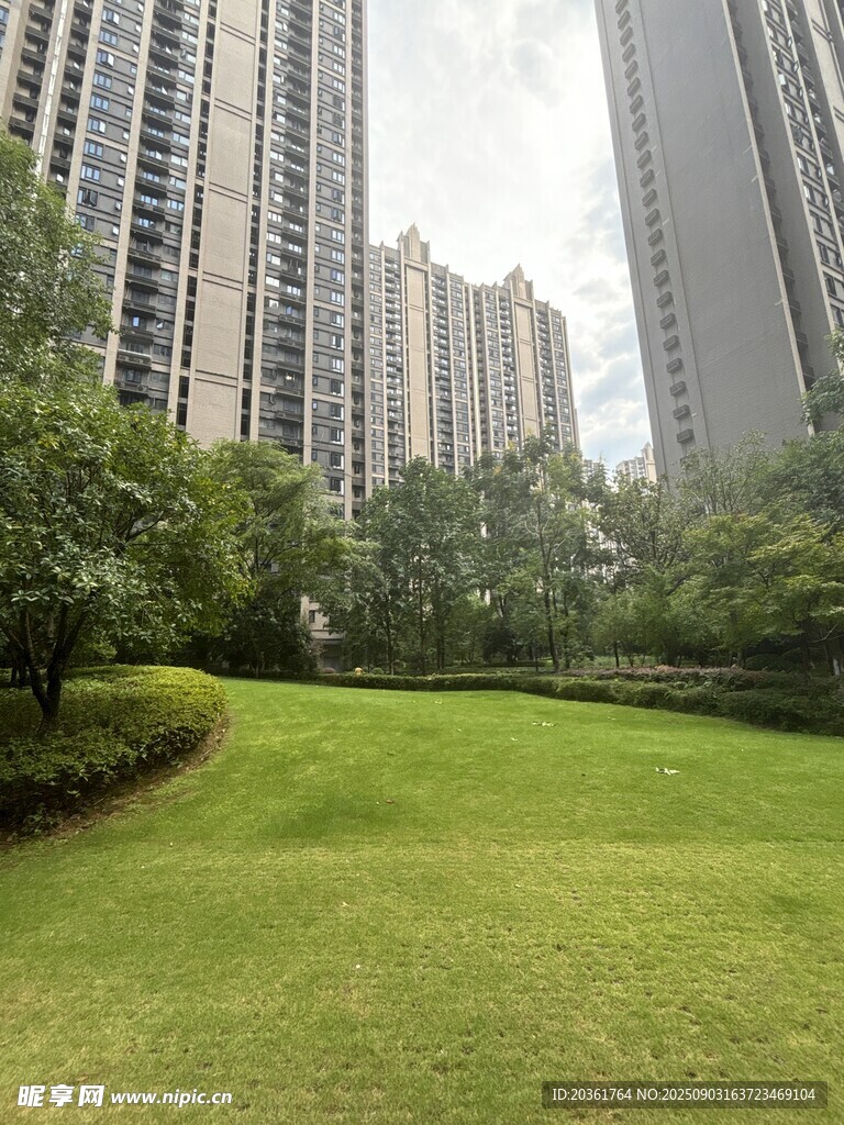 城市中的綠意草坪景觀