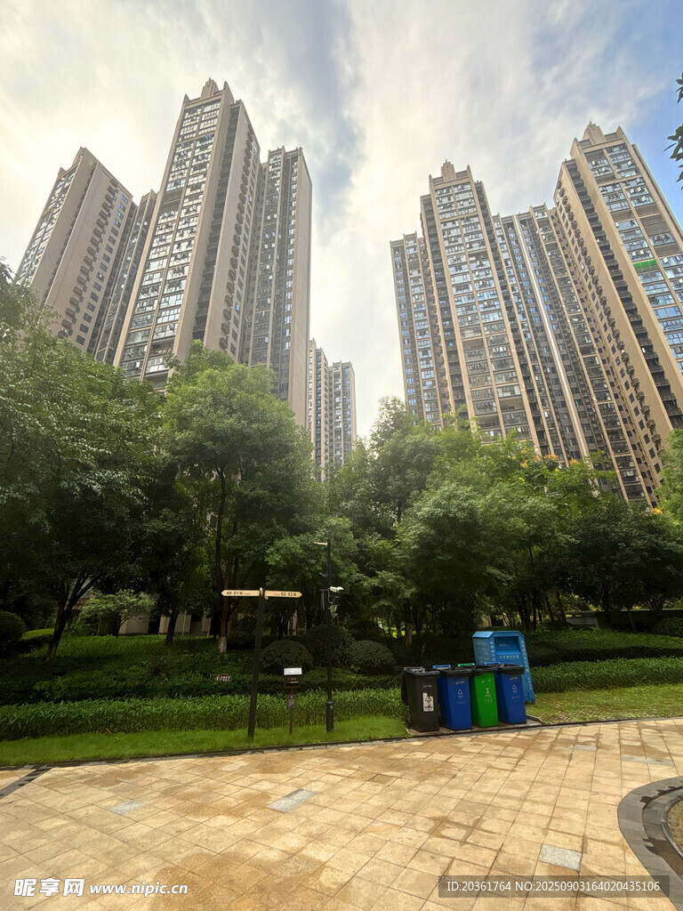 城市中的高樓與綠化景觀