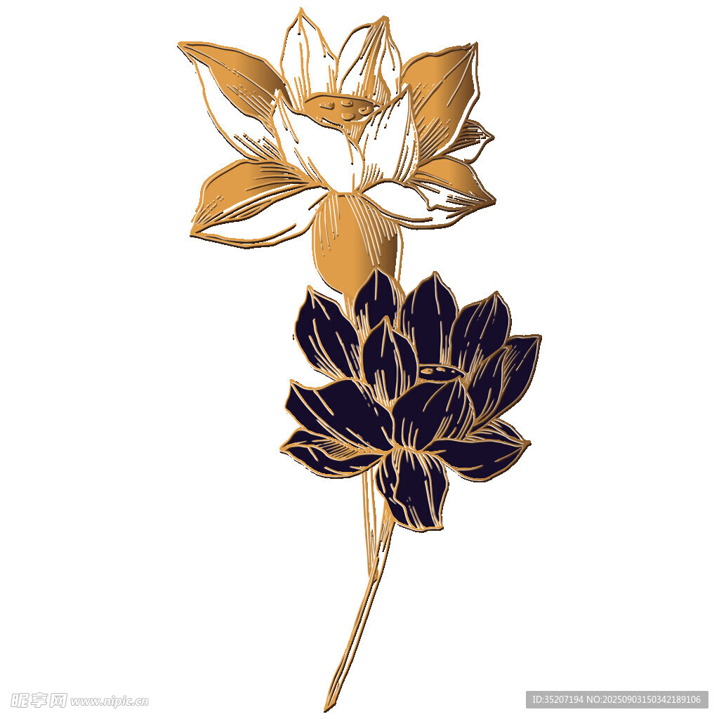 雙色蓮花金屬質(zhì)感飾品