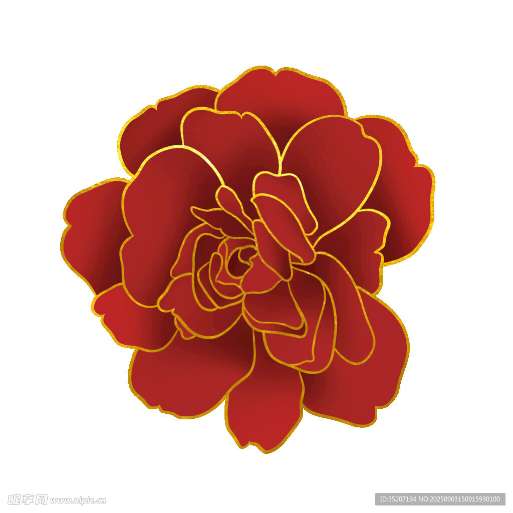 紅色立體花朵裝飾圖案