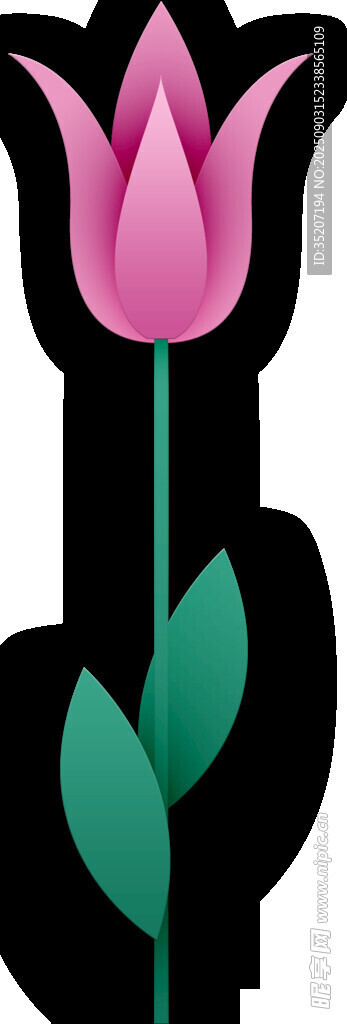 簡約粉色郁金香圖標(biāo)