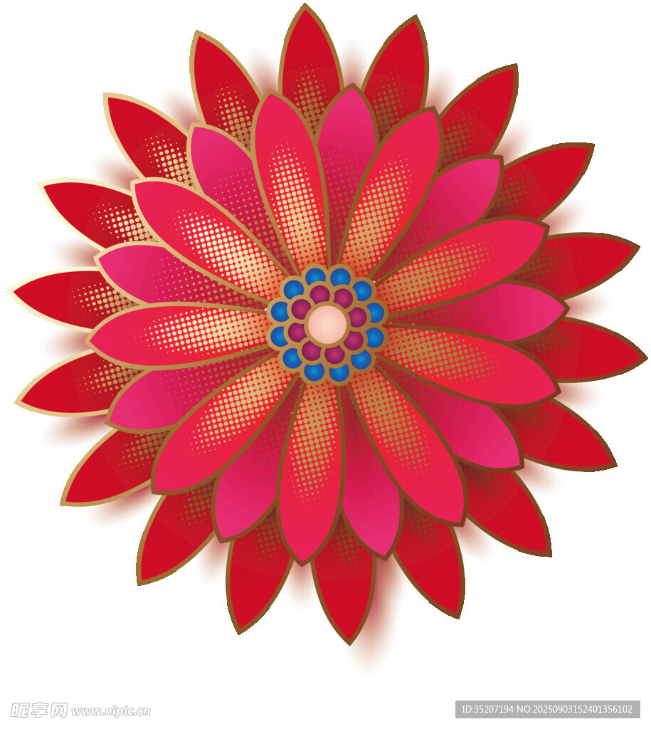 艷麗紅色花朵藝術(shù)圖案