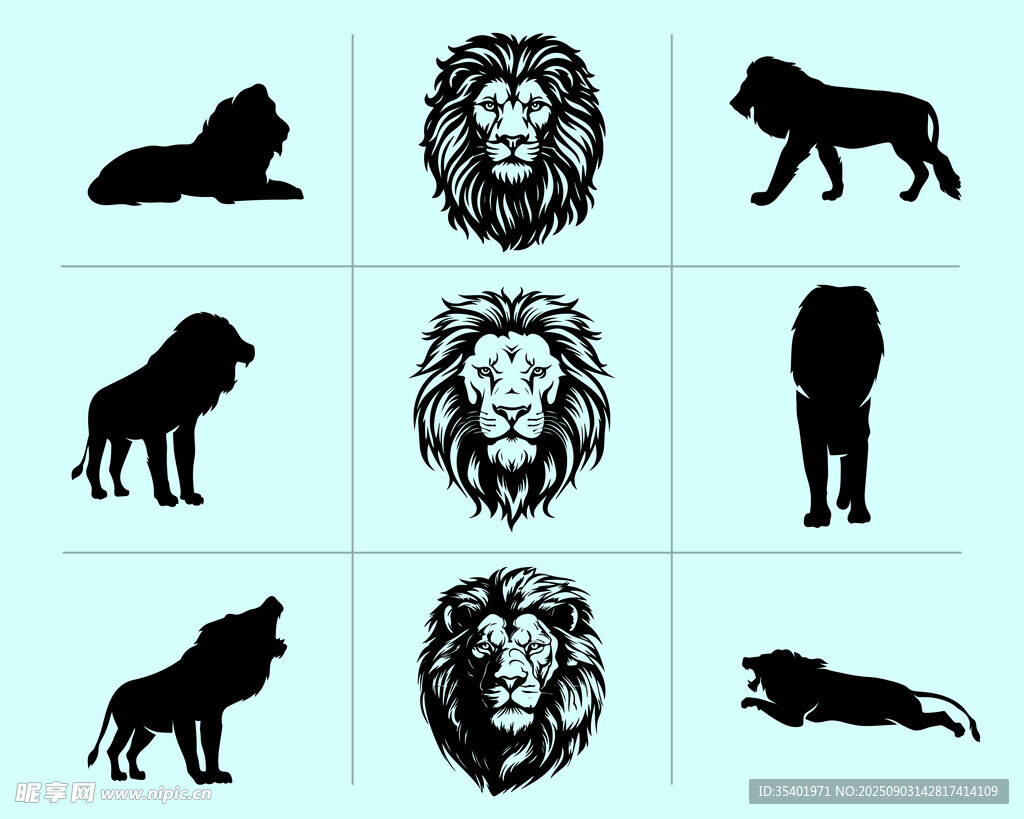 獅子剪影 