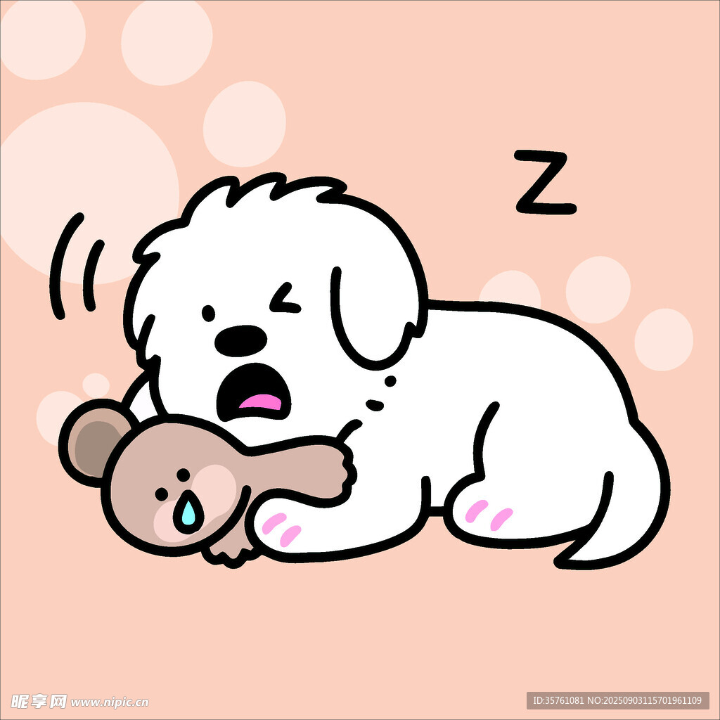西高地犬創(chuàng)意抽象兒童手繪插畫