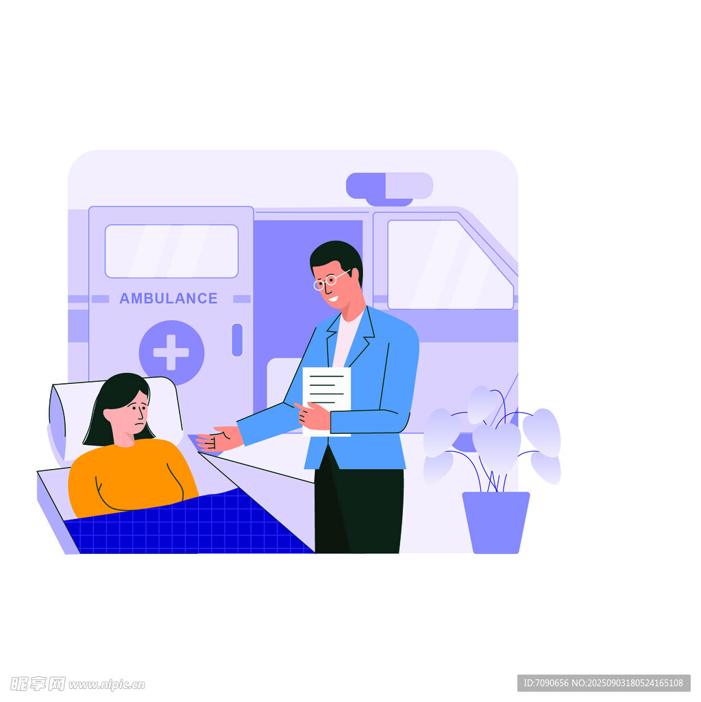 醫(yī)生病床邊為患者做檢查