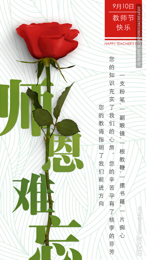 師恩難忘獻(xiàn)予教師的紅玫瑰