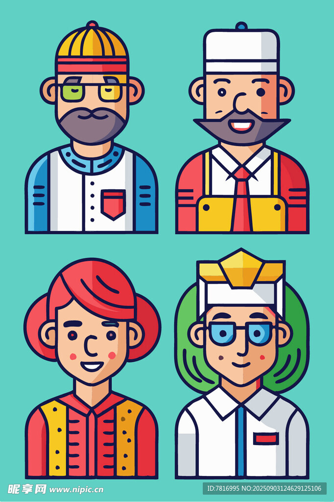 不同職業(yè)人物插畫形象