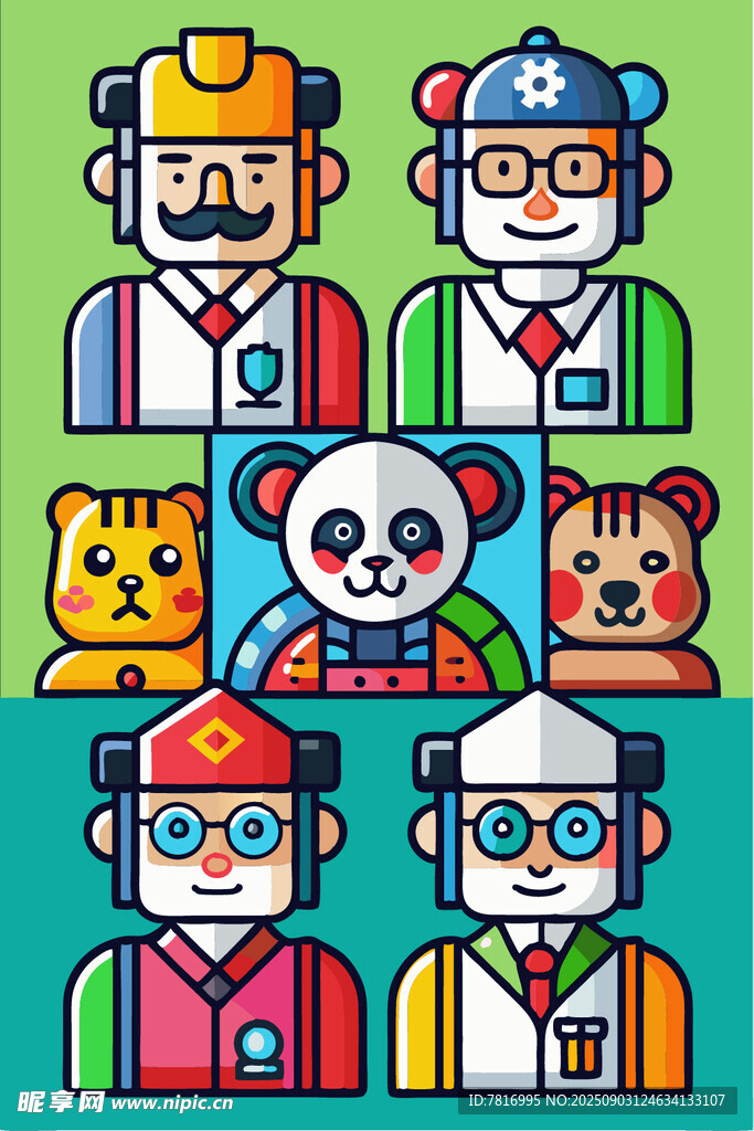 卡通職業(yè)人物與動物形象