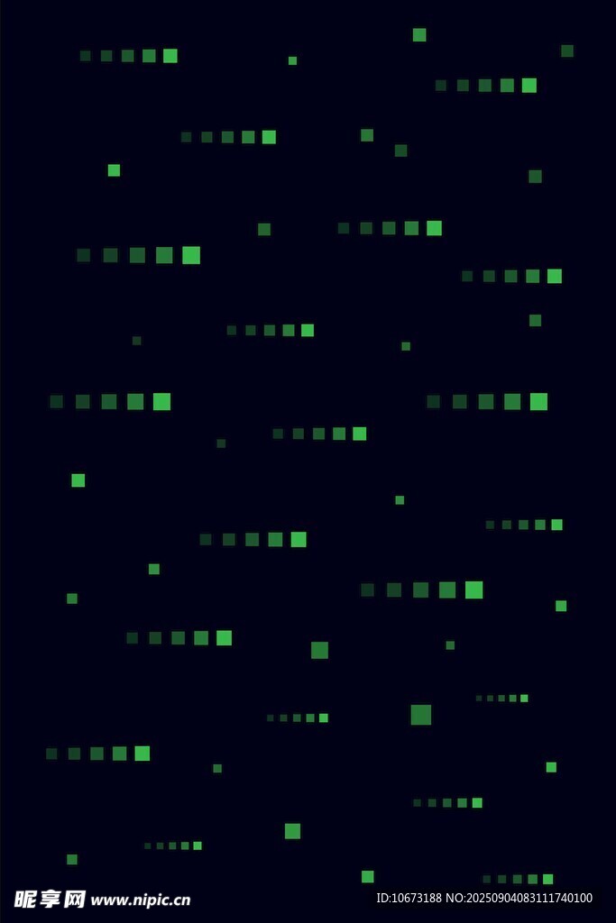 閃爍綠點的深邃星空背景