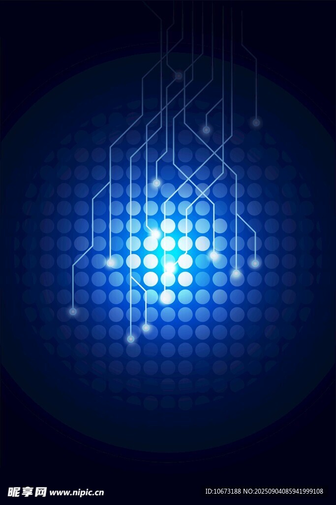 科技感藍色發(fā)光電路圖案