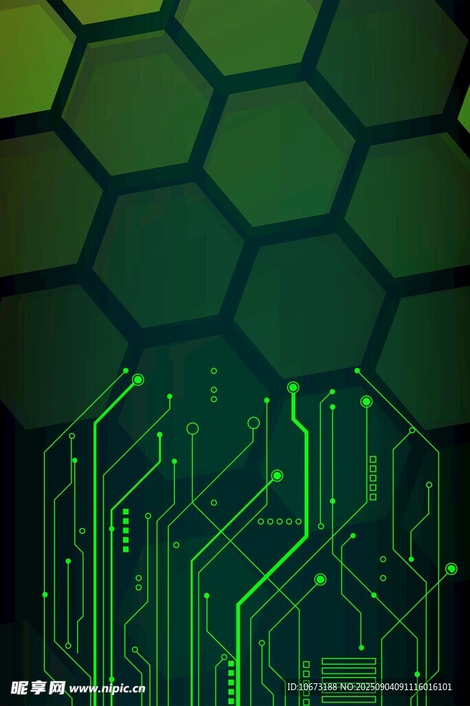 科技風(fēng)六邊形電路背景圖