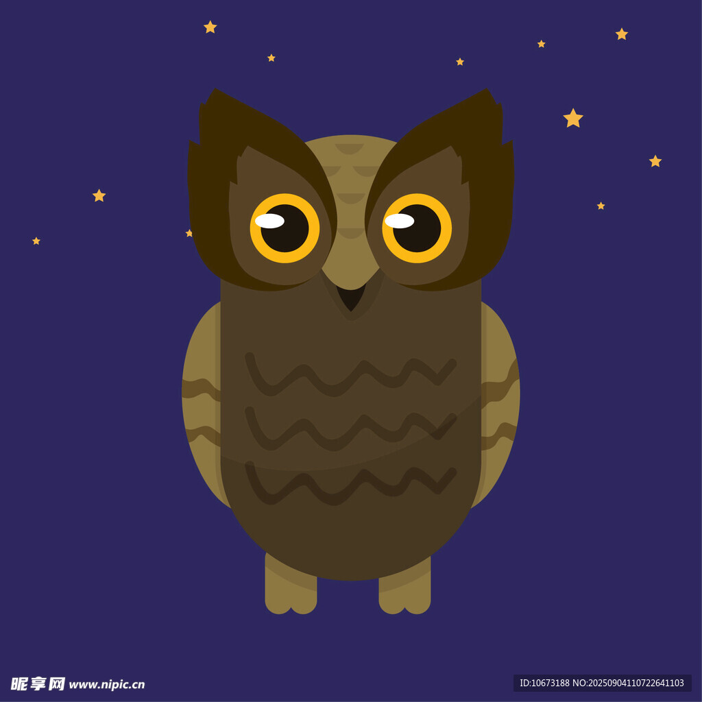 夜空中的可愛貓頭鷹