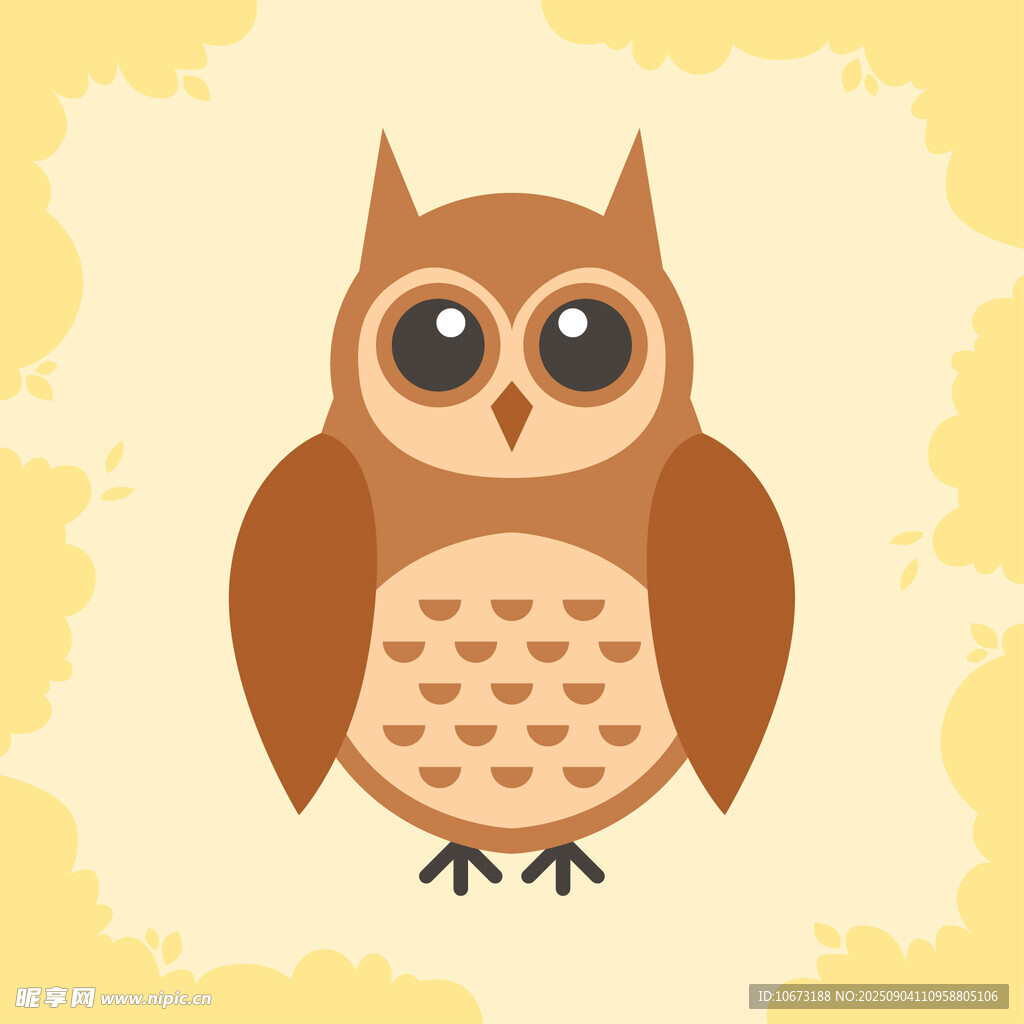 可愛(ài)卡通貓頭鷹插畫(huà)