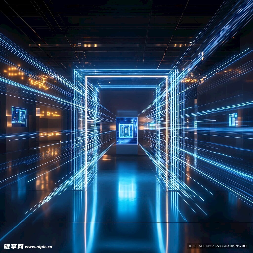 未來感科技走廊燈光秀