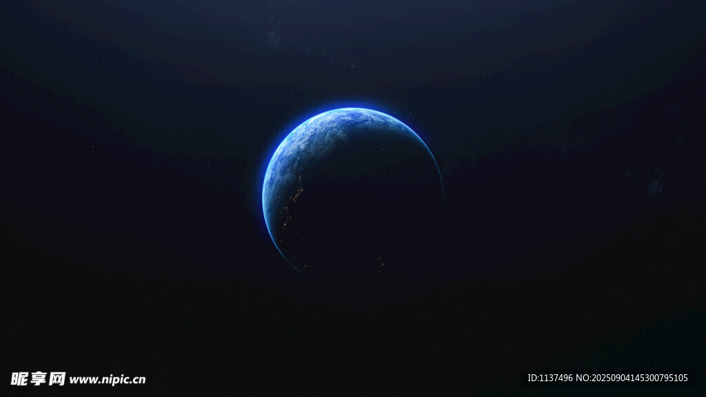 夜空中的藍(lán)色月牙
