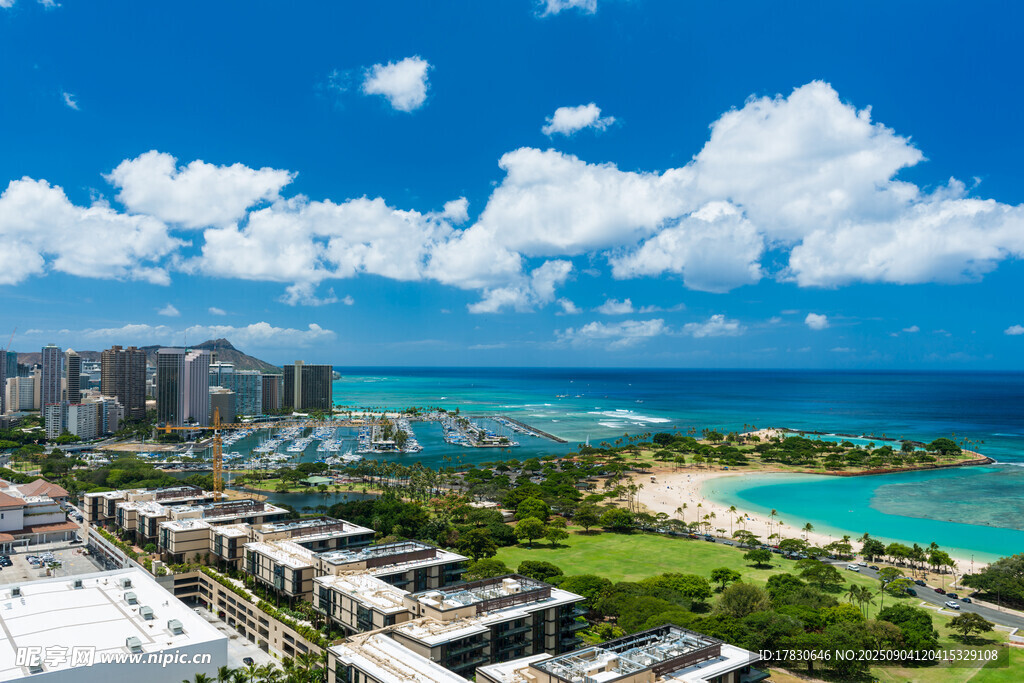 海濱城市美麗風(fēng)光俯瞰