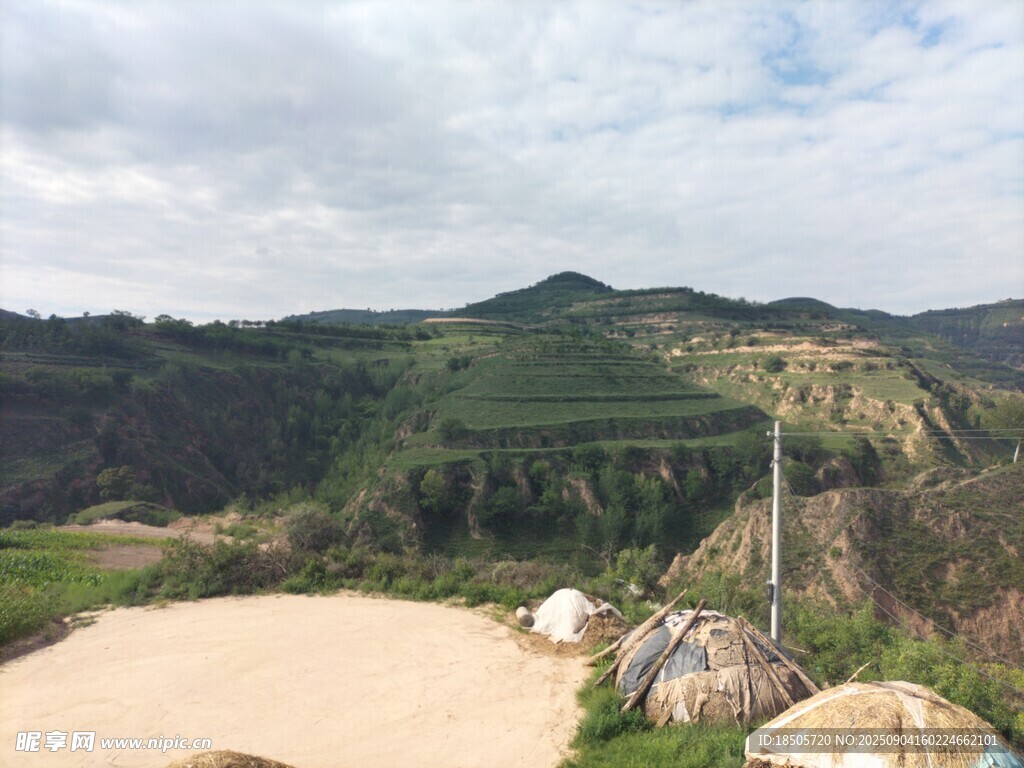 山間小徑旁的秀麗自然景觀