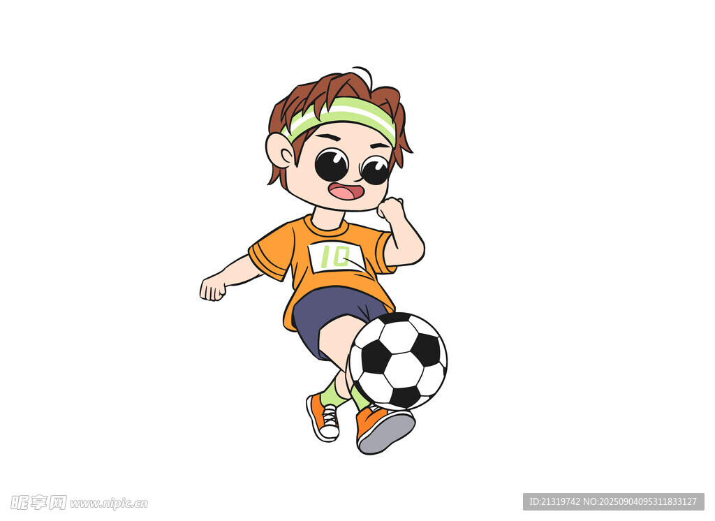 踢足球插畫