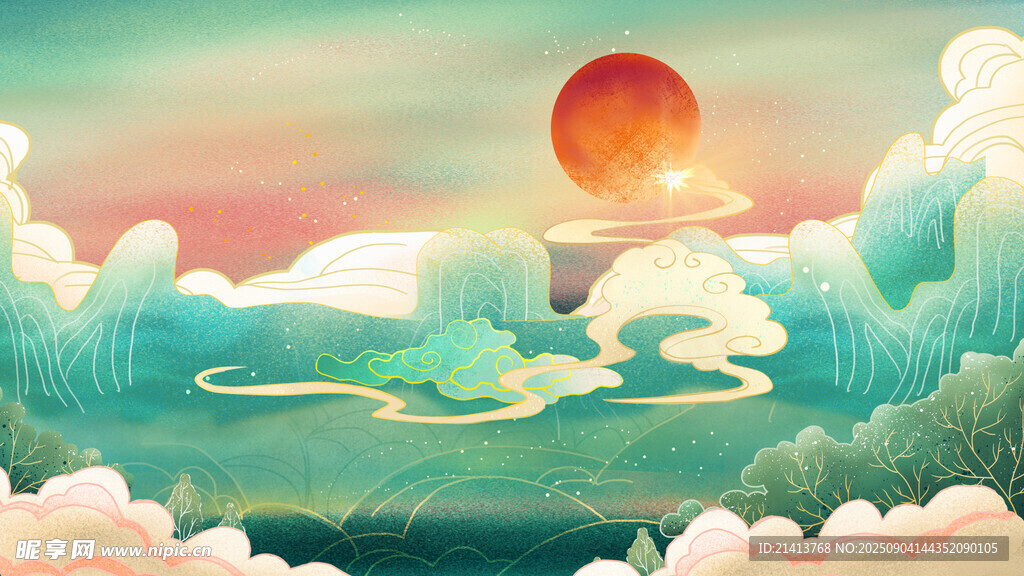 夢(mèng)幻云海中的日出美景