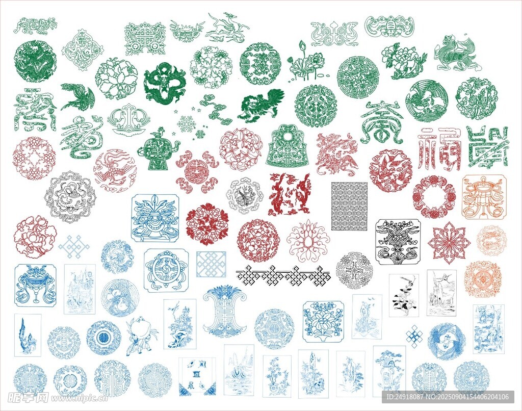 傳統(tǒng)圖案 圓形花紋 古典花紋 