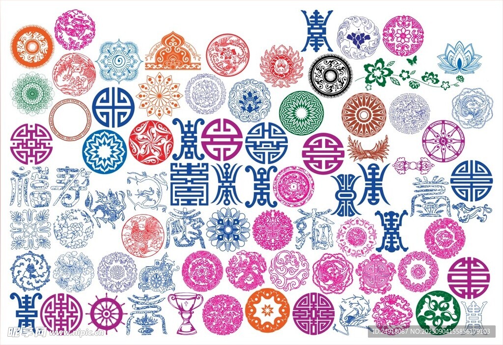 傳統(tǒng)圖案 圓形花紋 古典花紋 