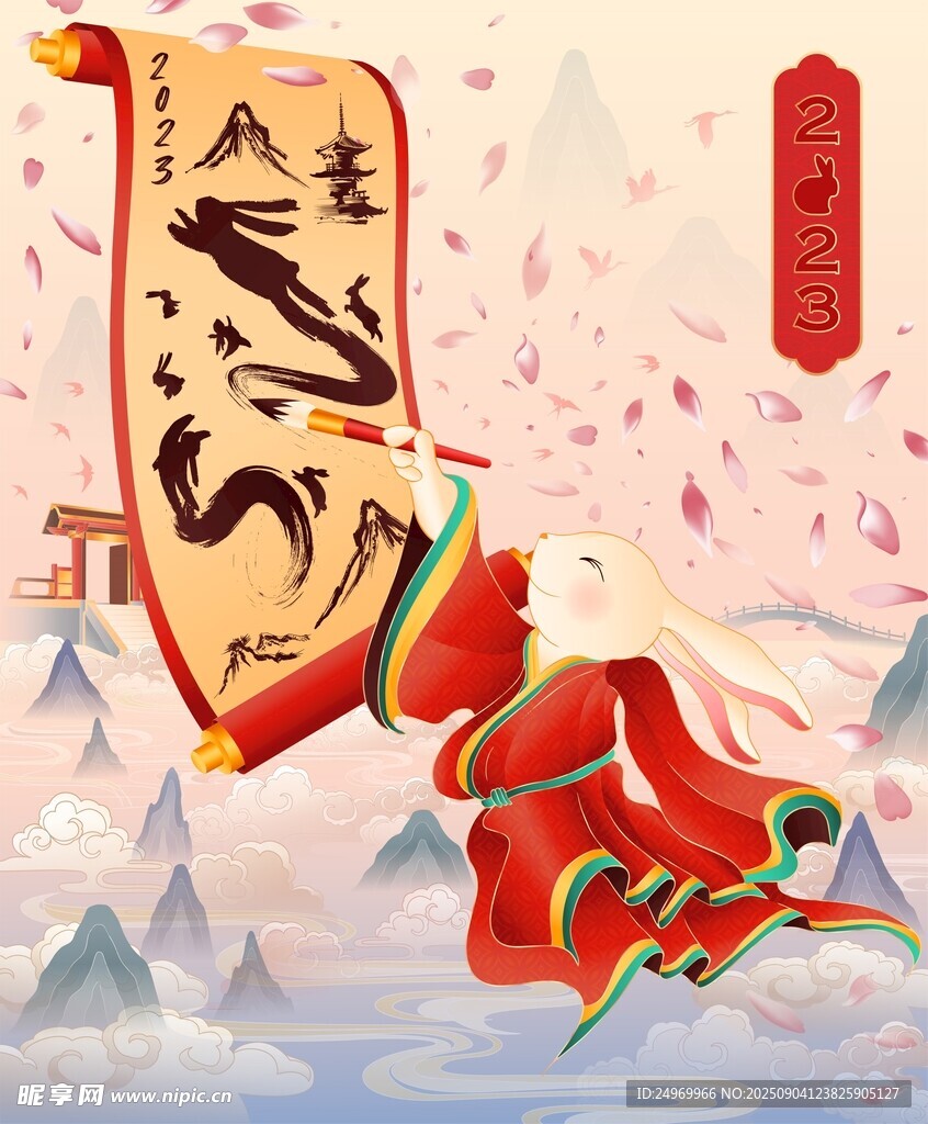 古風(fēng)仙俠角色持卷飛行