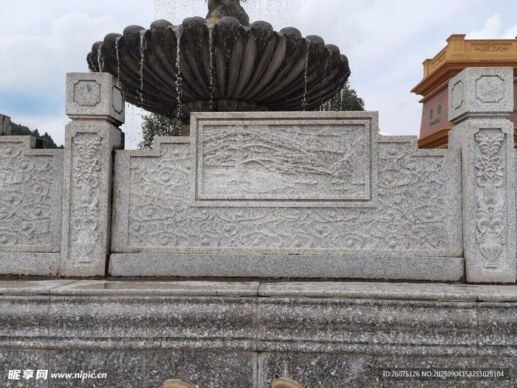 精美石雕建筑局部景觀