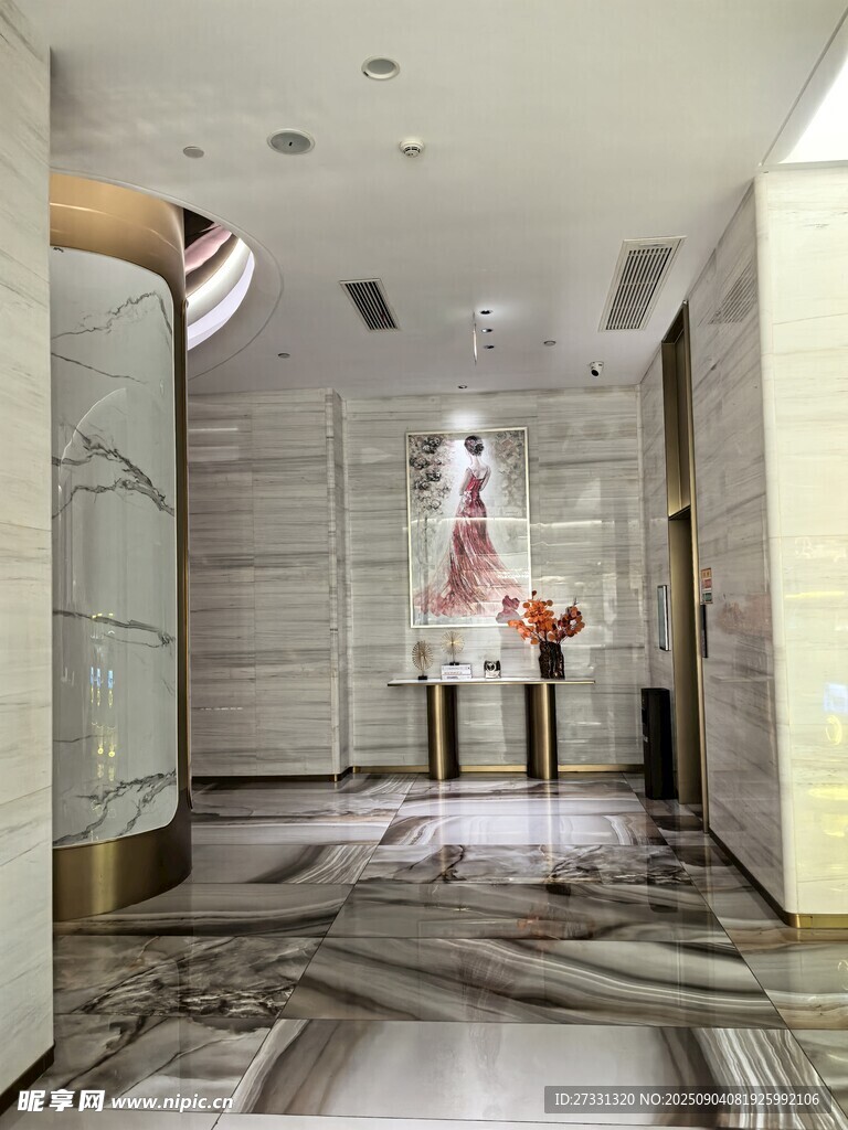 現(xiàn)代豪華大理石大廳走廊