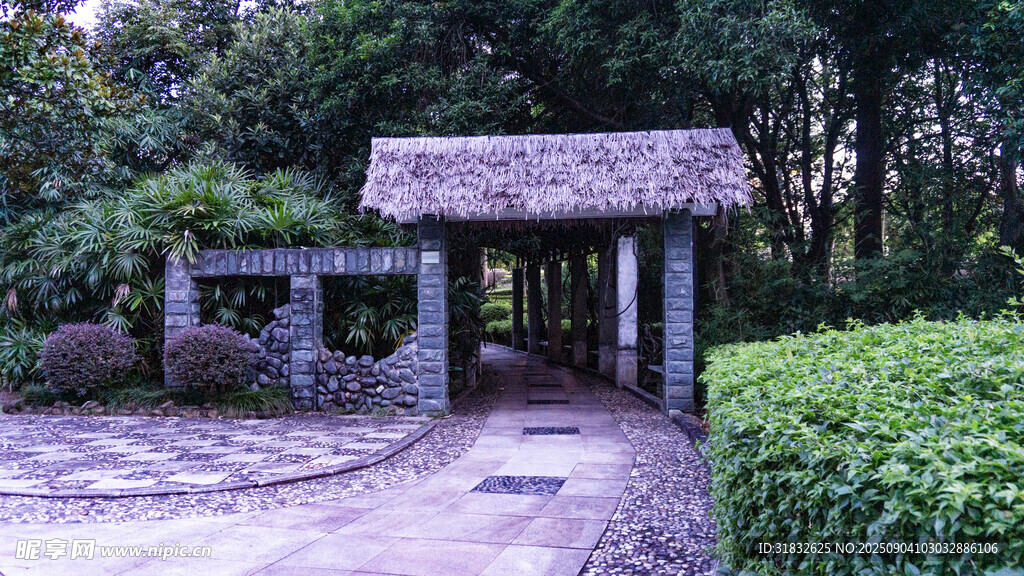 林間古樸小屋景觀