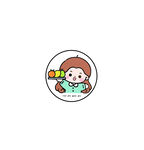 卡通女孩端美食圖標(biāo)