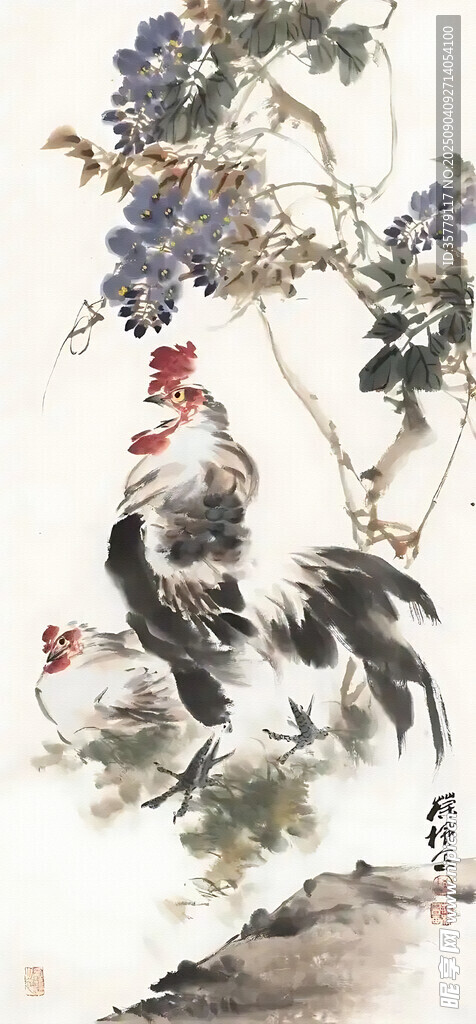 國畫雄雞圖