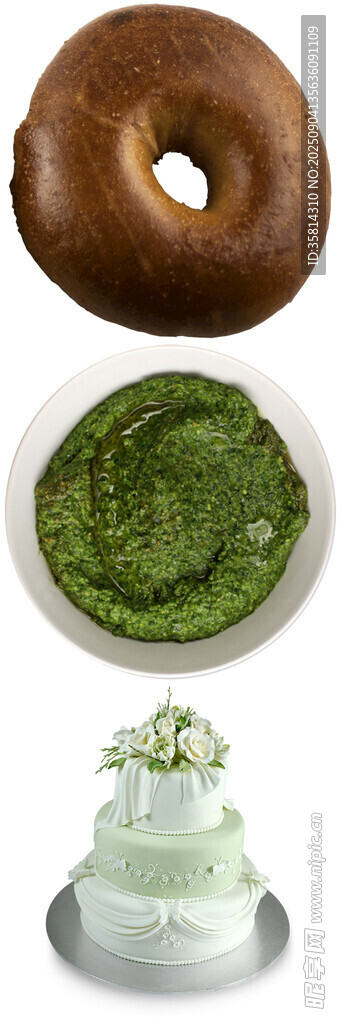 美味糕點(diǎn)與抹茶粉組合