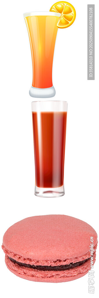 馬卡龍與果汁飲品組合