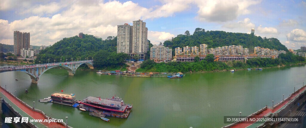 江邊城市風光美景