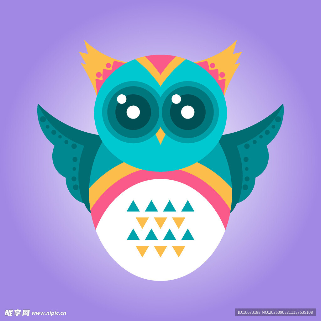 可愛貓頭鷹插畫圖案