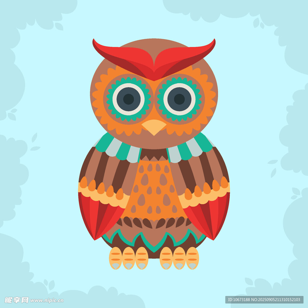 彩色貓頭鷹插畫