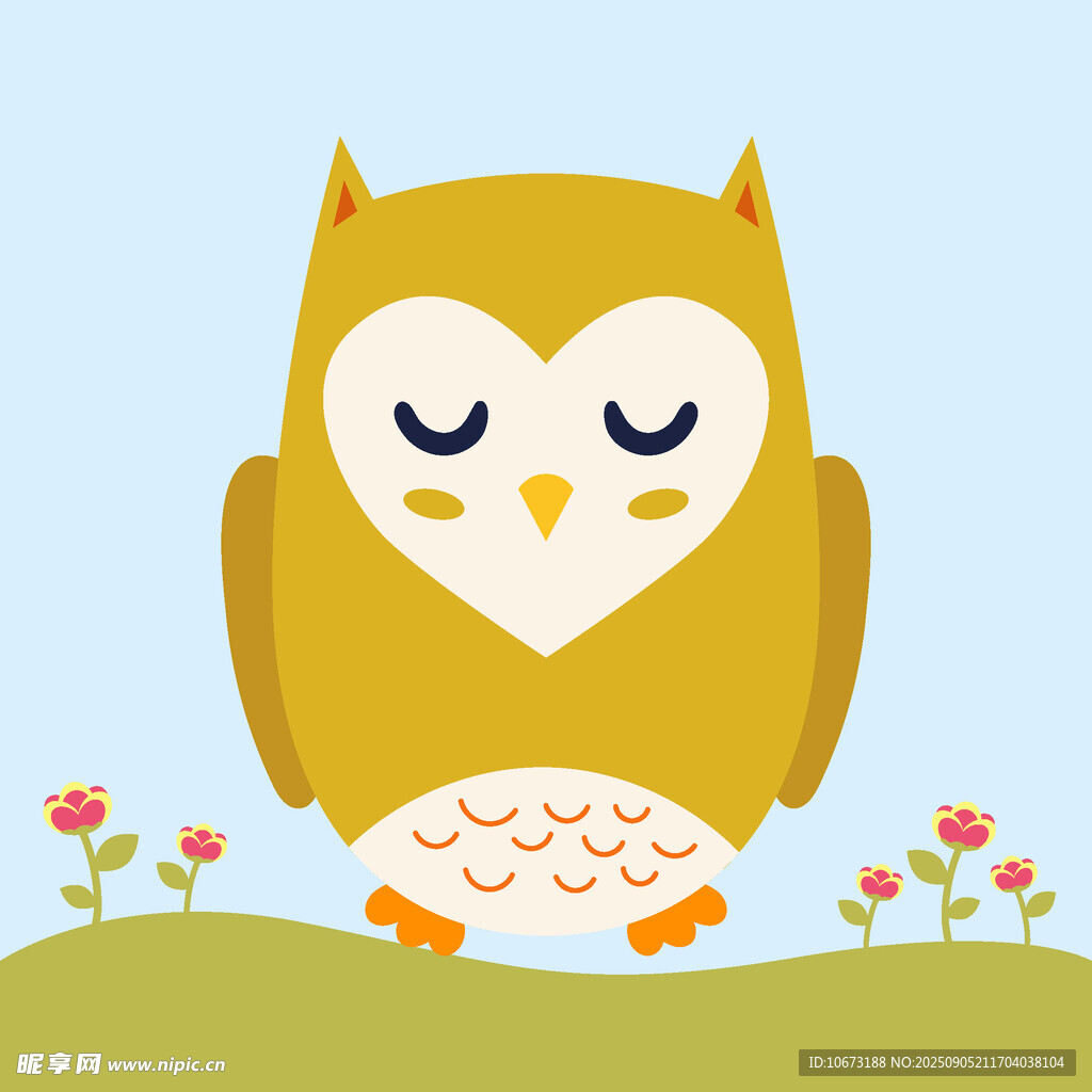 可愛貓頭鷹插畫