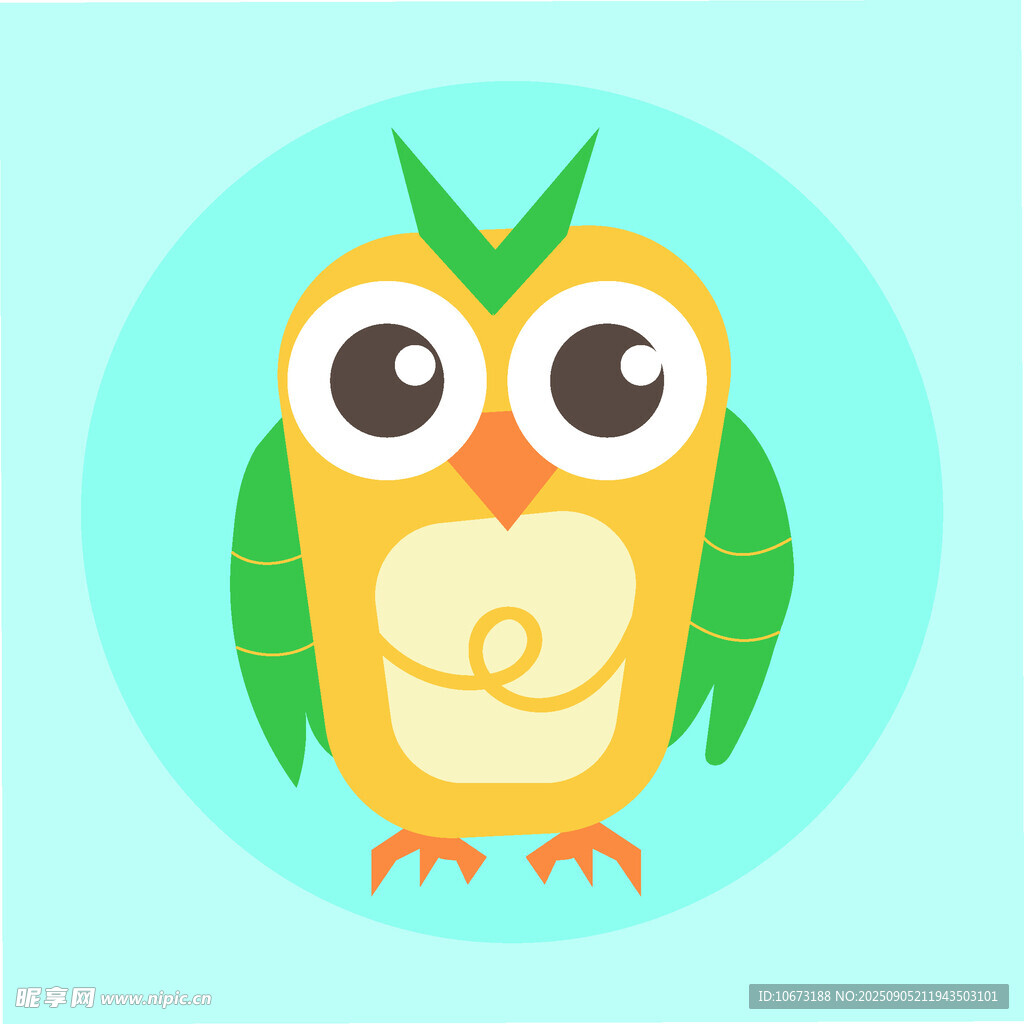 可愛(ài)卡通貓頭鷹插畫(huà)