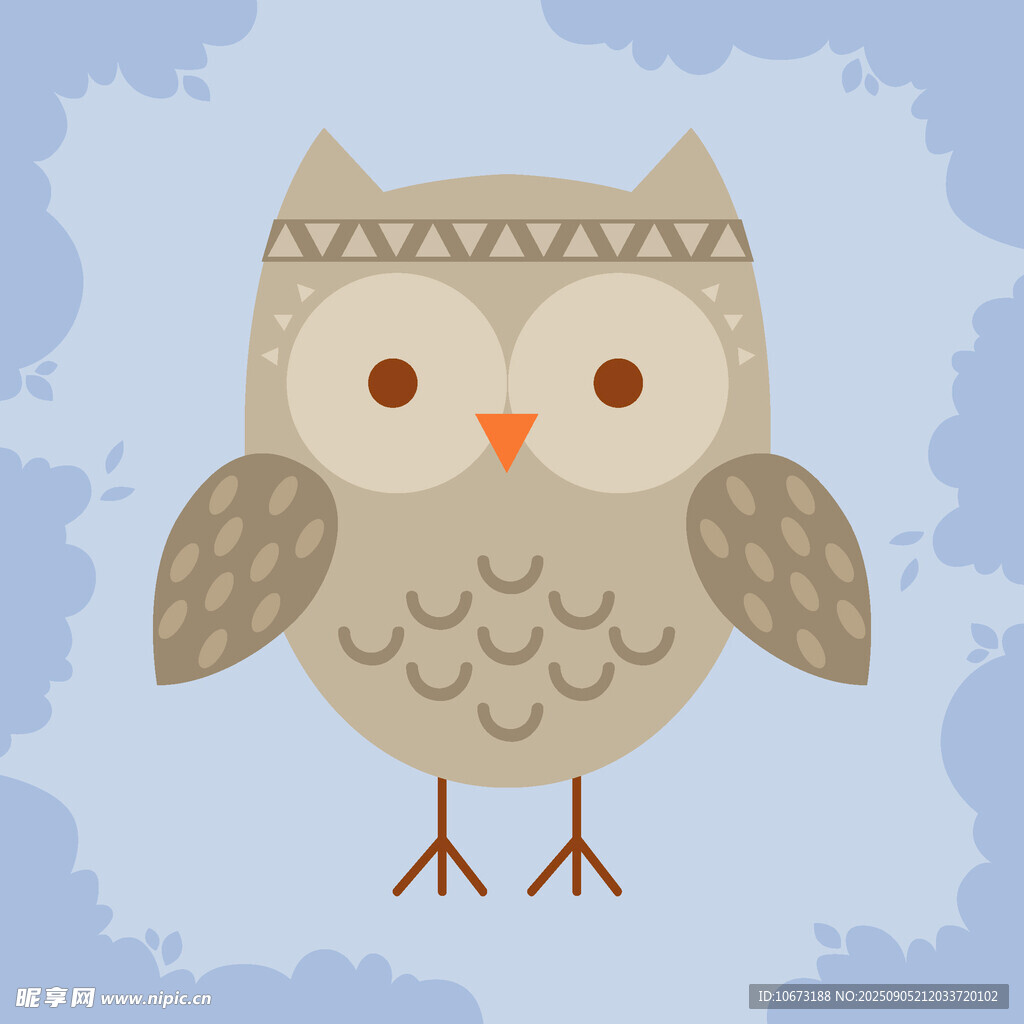 可愛貓頭鷹插畫