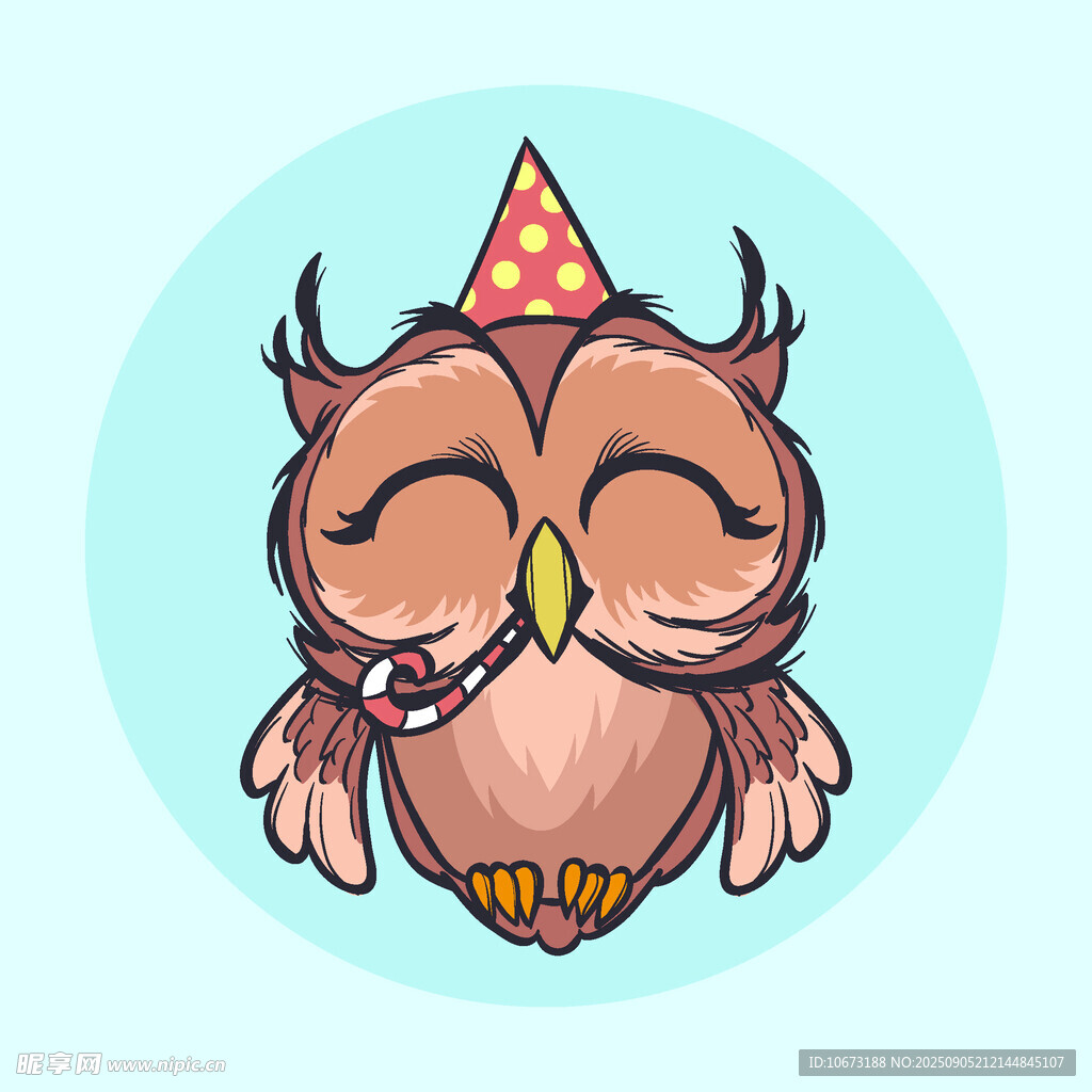 戴帽貓頭鷹慶祝生日